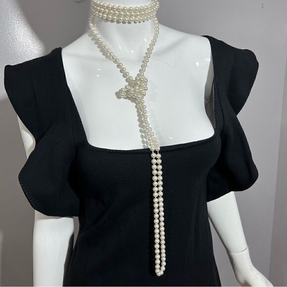 NWT French Connection Marie Square Neck Little Black Dress -- 6 - Picture 5 of 13